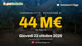 SuperEnalotto, jackpot a 44 milioni di euro per l'estrazione di giovedì 22 ottobre