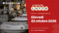 Lotto di giovedì 22 ottobre 2026: estrazione alle 20:00